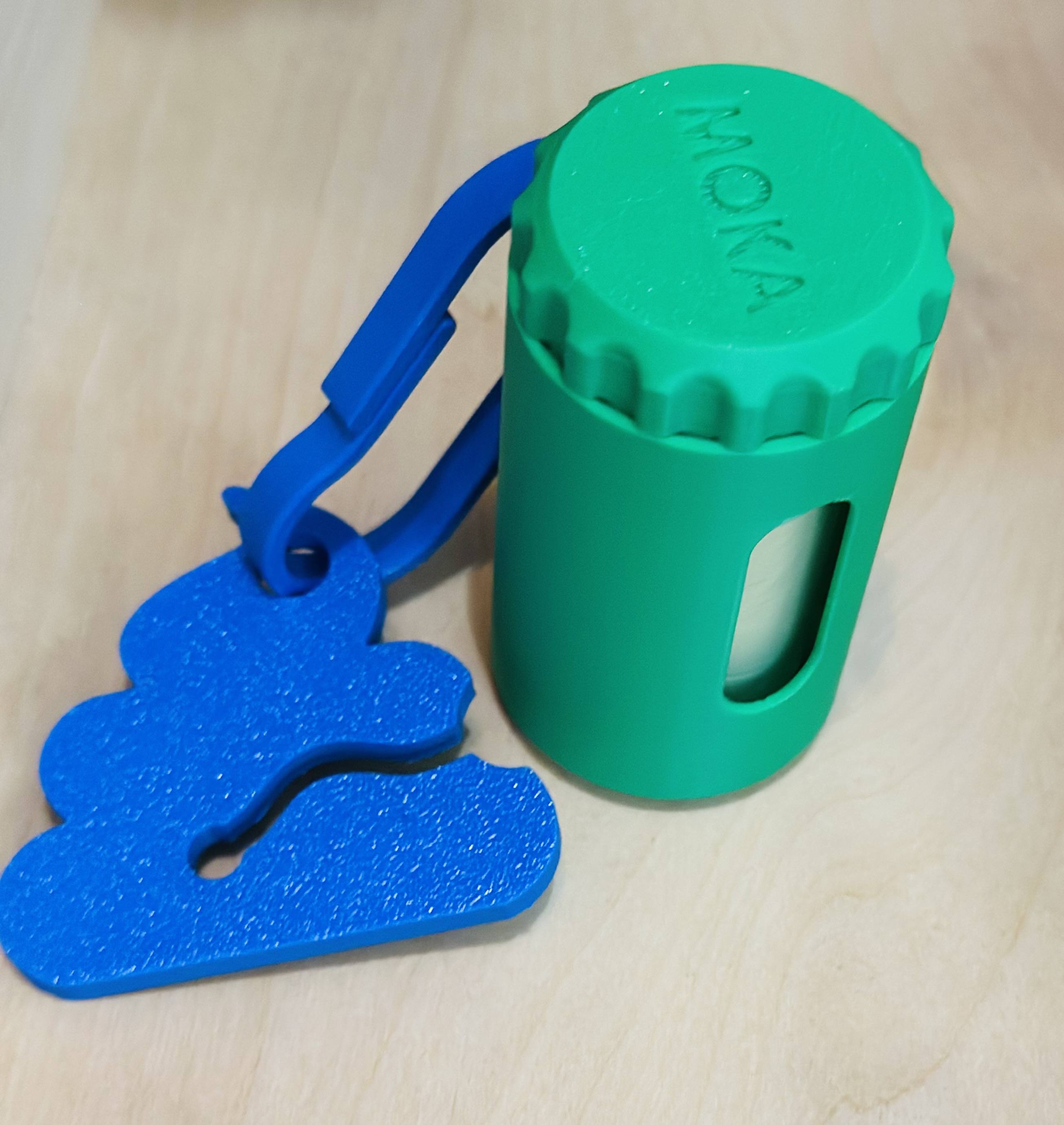 Zásobník na sráčky zelená/modrá